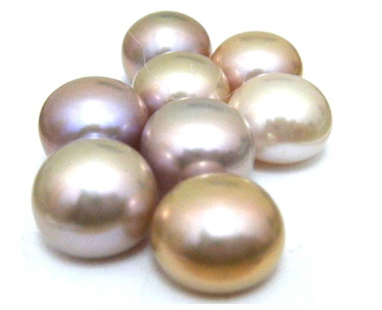 Natural Colours 12-12.5mm AAA Undrilled Button Pearls